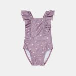 Costum de baie pentru copii cu protectie UV 50+ - Mauve Blossom