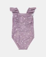 Costum de baie pentru copii cu protectie UV 50+ - Mauve Blossom - imagine 3