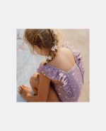 Costum de baie pentru copii cu protectie UV 50+ - Mauve Blossom - imagine 4