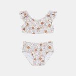Costum de baie cu doua piese cu protectie UV 50+ - Vintage Little Flowers