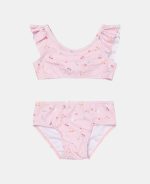 Costum de baie cu doua piese cu protectie UV 50+ - Little Pink Flowers - imagine 2