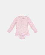 Costum de baie intreg cu maneca lunga cu protectie UV 50+ - Little Pink Flowers - imagine 2