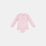 Costum de baie intreg cu maneca lunga cu protectie UV 50+ - Little Pink Flowers