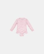 Costum de baie intreg cu maneca lunga cu protectie UV 50+ - Little Pink Flowers