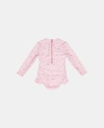 Costum de baie intreg cu maneca lunga cu protectie UV 50+ - Little Pink Flowers - imagine 3