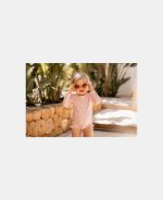 Costum de baie intreg cu maneca lunga cu protectie UV 50+ - Little Pink Flowers - imagine 6