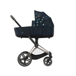 Landou MIOS Lux Jewels of Nature | dark blue + Cadru Carucior pentru Copii Mios Rosegold Cybex Platinum