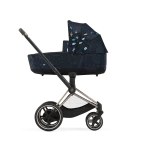 Carucior 2 in 1 Landou Priam Lux pentru căruciorul Priam Fashion Collections Jewels of Nature | dark blue + Cadru Carucior pentru Copii Priam Chrome Black + Parte Sport Carucior Priam Fashion Collections Jewels of Nature Dark Blue Cybex Fashion - imagine 3