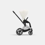Carucior Sport Priam: Cadru Carucior pentru Copii Priam Chrome Black + Parte Sport Carucior Priam Off White Cybex Platinum