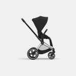 Carucior Sport Priam: Cadru Carucior pentru Copii Priam Chrome Black + Parte Sport Carucior Priam Sepia Black Cybex Platinum
