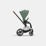 Carucior Sport Priam: Cadru Carucior pentru Copii Priam Chrome Brown + Parte Sport Carucior Priam Leaf Green Cybex Platinum
