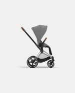 Carucior Sport Priam: Cadru Carucior pentru Copii Priam Chrome Brown + Parte Sport Carucior Priam Mirage Grey Cybex Platinum
