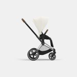 Carucior Sport Priam: Cadru Carucior pentru Copii Priam Chrome Brown + Parte Sport Carucior Priam Off White Cybex Platinum