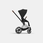 Carucior Sport Priam: Cadru Carucior pentru Copii Priam Chrome Brown + Parte Sport Carucior Priam Sepia Black Cybex Platinum