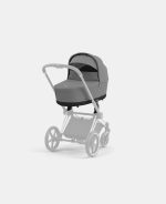 Carucior Nou Nascut Priam: Cadru Carucior pentru Copii Priam Chrome Black + Landou PRIAM Lux Mirage Grey Cybex Platinum - imagine 6