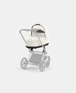 Carucior Nou Nascut Priam: Cadru Carucior pentru Copii Priam Chrome Black + Landou PRIAM Lux Off White Cybex Platinum - imagine 6