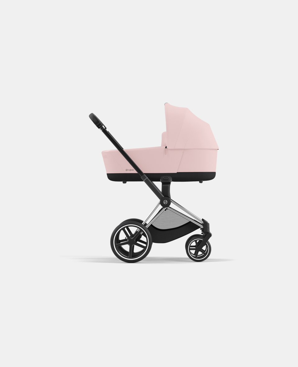 CYB_23_INT_y270_Priam_Cot_CHBH_PCPI.jpg Carucior Nou Nascut Priam: Cadru Carucior pentru Copii Priam Chrome Black + Landou PRIAM Lux Peach Pink Cybex Platinum - imagine 1