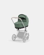 Carucior Nou Nascut Priam: Cadru Carucior pentru Copii Priam Chrome Brown + Landou PRIAM Lux Leaf Green Cybex Platinum - imagine 6
