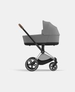Carucior Nou Nascut Priam: Cadru Carucior pentru Copii Priam Chrome Brown + Landou PRIAM Lux Mirage Grey Cybex Platinum - imagine 2
