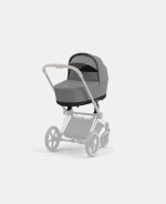 Carucior Nou Nascut Priam: Cadru Carucior pentru Copii Priam Chrome Brown + Landou PRIAM Lux Mirage Grey Cybex Platinum - imagine 6