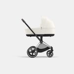 Cadru Carucior pentru Copii Priam Chrome Brown + Landou PRIAM Lux Off White Cybex Platinum