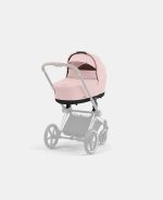 Carucior Nou Nascut Priam: Cadru Carucior pentru Copii Priam Chrome Brown + Landou PRIAM Lux Peach Pink Cybex Platinum - imagine 6