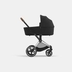 Carucior Nou Nascut Priam: Cadru Carucior pentru Copii Priam Chrome Brown + Landou PRIAM Lux Sepia Black Cybex Platinum