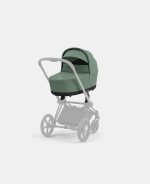 Carucior Nou Nascut Priam: Cadru Carucior pentru Copii Priam Matt Black + Landou PRIAM Lux Leaf Green Cybex Platinum - imagine 6