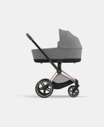 Carucior Nou Nascut Priam: Cadru Carucior pentru Copii Priam Rosegold + Landou PRIAM Lux Mirage Grey Cybex Platinum - imagine 2