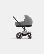 Carucior Nou Nascut Priam: Cadru Carucior pentru Copii Priam Rosegold + Landou PRIAM Lux Mirage Grey Cybex Platinum