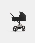 Carucior Nou Nascut Priam: Cadru Carucior pentru Copii Priam Rosegold + Landou PRIAM Lux Sepia Black Cybex Platinum