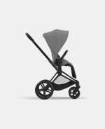 Carucior Sport Priam: Cadru Carucior pentru Copii Priam Matt Black + Parte Sport Carucior Priam Mirage Grey Cybex Platinum - imagine 2