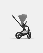 Carucior Sport Priam: Cadru Carucior pentru Copii Priam Matt Black + Parte Sport Carucior Priam Mirage Grey Cybex Platinum