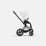 Carucior Sport Priam: Cadru Carucior pentru Copii Priam Matt Black + Parte Sport Carucior Priam Off White Cybex Platinum