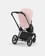 Carucior Sport Priam: Cadru Carucior pentru Copii Priam Matt Black + Parte Sport Carucior Priam Peach Pink Cybex Platinum - imagine 6
