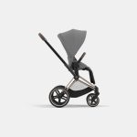 Carucior Sport Priam: Cadru Carucior pentru Copii Priam Rosegold + Parte Sport Carucior Priam Mirage Grey Cybex Platinum