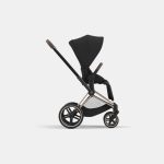 Carucior Sport Priam: Cadru Carucior pentru Copii Priam Rosegold + Parte Sport Carucior Priam Sepia Black Cybex Platinum