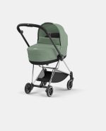 Carucior Nou Nascut Mios: Cadru Carucior pentru Copii Mios Chrome Black + Landou Mios Lux Leaf Green Cybex Platinum - imagine 2