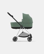 Carucior Nou Nascut Mios: Cadru Carucior pentru Copii Mios Chrome Black + Landou Mios Lux Leaf Green Cybex Platinum - imagine 3