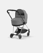 Carucior Nou Nascut Mios: Cadru Carucior pentru Copii Mios Chrome Black + Landou Mios Lux Mirage Grey Cybex Platinum - imagine 2