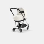 Carucior Nou Nascut Mios: Cadru Carucior pentru Copii Mios Chrome Black + Landou Mios Lux Off White Cybex Platinum