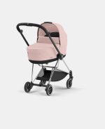 Carucior Nou Nascut Mios: Cadru Carucior pentru Copii Mios Chrome Black + Landou Mios Lux Peach Pink Cybex Platinum - imagine 2