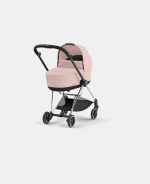 Carucior Nou Nascut Mios: Cadru Carucior pentru Copii Mios Chrome Black + Landou Mios Lux Peach Pink Cybex Platinum