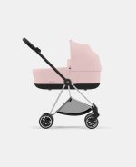 Carucior Nou Nascut Mios: Cadru Carucior pentru Copii Mios Chrome Black + Landou Mios Lux Peach Pink Cybex Platinum - imagine 3