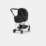 Carucior Nou Nascut Mios: Cadru Carucior pentru Copii Mios Chrome Black + Landou Mios Lux Sepia Black Cybex Platinum