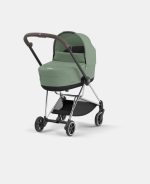 Carucior Nou Nascut Mios: Cadru Carucior pentru Copii Mios Chrome Brown + Landou Mios Lux Leaf Green Cybex Platinum - imagine 2