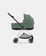 Carucior Nou Nascut Mios: Cadru Carucior pentru Copii Mios Chrome Brown + Landou Mios Lux Leaf Green Cybex Platinum - imagine 3
