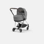 Carucior Nou Nascut Mios: Cadru Carucior pentru Copii Mios Chrome Brown + Landou Mios Lux Mirage Grey Cybex Platinum