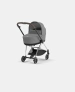 Carucior Nou Nascut Mios: Cadru Carucior pentru Copii Mios Chrome Brown + Landou Mios Lux Mirage Grey Cybex Platinum