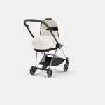 Carucior Nou Nascut Mios: Cadru Carucior pentru Copii Mios Chrome Brown + Landou Mios Lux Off White Cybex Platinum